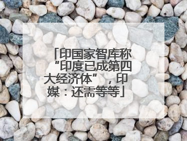 印国家智库称“印度已成第四大经济体”，印媒：还需等等