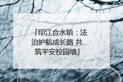 印江合水镇：法治护航成长路 共筑平安校园墙