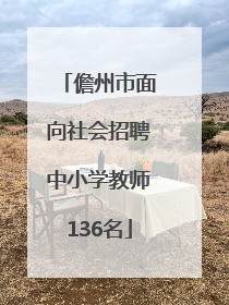 儋州市面向社会招聘中小学教师136名
