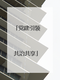 党建引领 共治共享