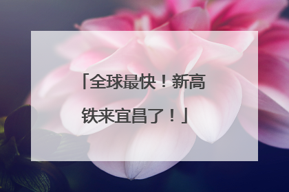 全球最快！新高铁来宜昌了！