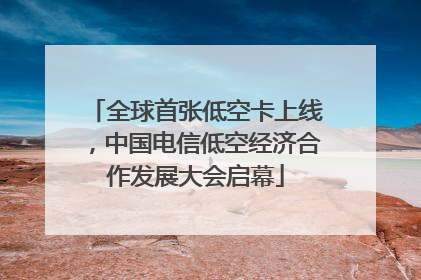 全球首张低空卡上线，中国电信低空经济合作发展大会启幕