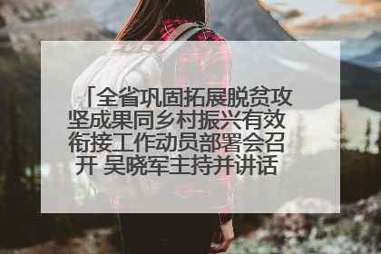 全省巩固拓展脱贫攻坚成果同乡村振兴有效衔接工作动员部署会召开 吴晓军主持并讲话 罗东川作安排部署