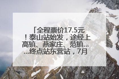 全程票价17.5元！泰山站始发，途经上高镇、燕家庄、范镇……终点站东营站，7月1日开通！