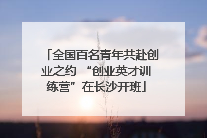 全国百名青年共赴创业之约 “创业英才训练营”在长沙开班