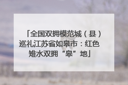 全国双拥模范城（县）巡礼江苏省如皋市：红色雉水双拥“皋”地