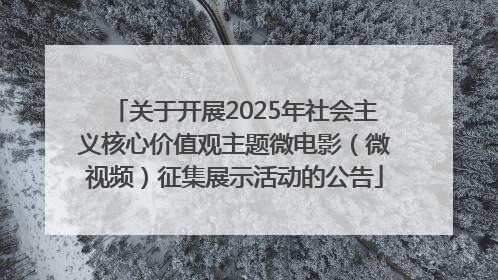 关于开展2025年社会主义核心价值观主题微电影（微视频）征集展示活动的公告