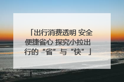 出行消费透明 安全便捷省心 探究小拉出行的“省”与“快”