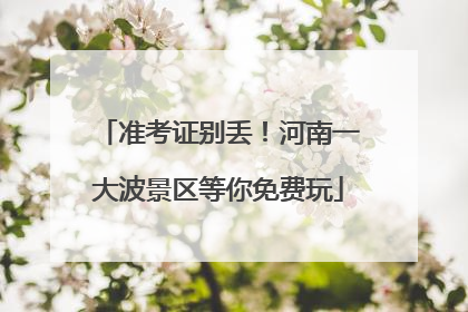 准考证别丢！河南一大波景区等你免费玩