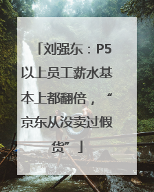 刘强东：P5以上员工薪水基本上都翻倍，“京东从没卖过假货”