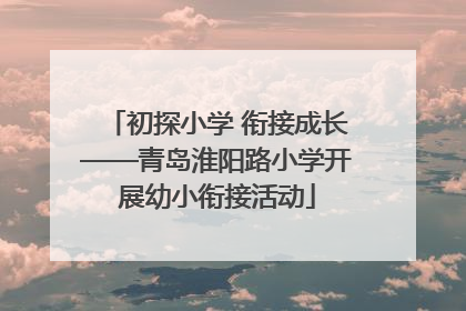 初探小学 衔接成长——青岛淮阳路小学开展幼小衔接活动