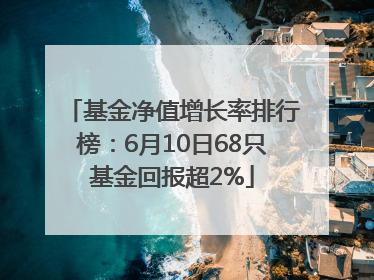 基金净值增长率排行榜：6月10日68只基金回报超2%
