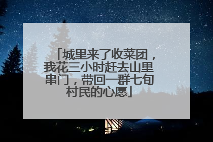 城里来了收菜团，我花三小时赶去山里串门，带回一群七旬村民的心愿