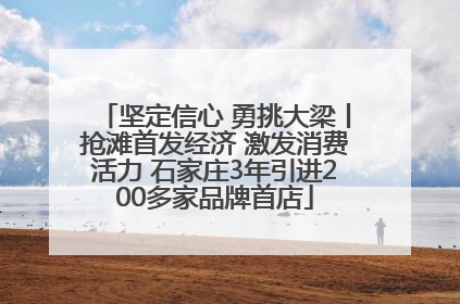 坚定信心 勇挑大梁丨抢滩首发经济 激发消费活力 石家庄3年引进200多家品牌首店