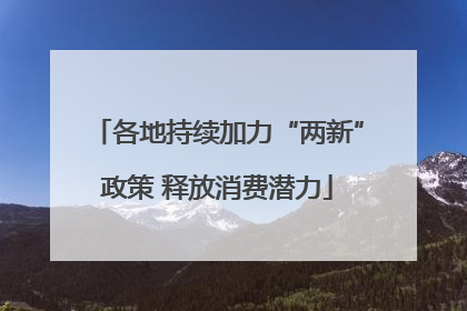 各地持续加力“两新”政策 释放消费潜力
