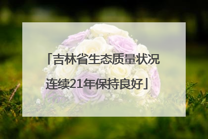 吉林省生态质量状况连续21年保持良好