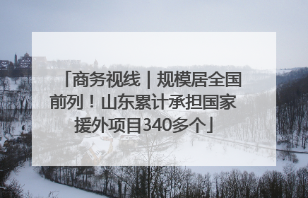 商务视线｜规模居全国前列！山东累计承担国家援外项目340多个
