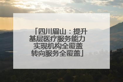 四川眉山：提升基层医疗服务能力 实现机构全覆盖转向服务全覆盖