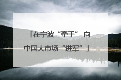 在宁波“牵手” 向中国大市场“进军”