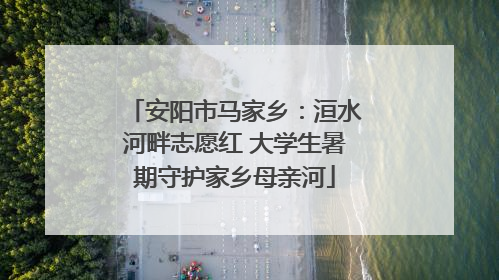 安阳市马家乡：洹水河畔志愿红 大学生暑期守护家乡母亲河
