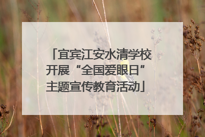 宜宾江安水清学校开展“全国爱眼日”主题宣传教育活动