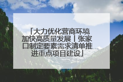 大力优化营商环境 加快高质量发展丨张家口制定要素需求清单推进重点项目建设