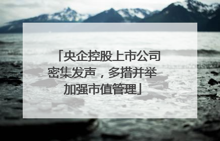 央企控股上市公司密集发声，多措并举加强市值管理
