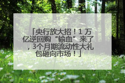 央行放大招！1 万亿逆回购“输血”来了，3个月期流动性大礼包砸向市场！