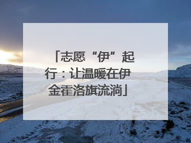 志愿“伊”起行：让温暖在伊金霍洛旗流淌