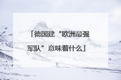 德国建“欧洲最强军队”意味着什么