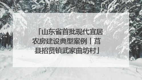 山东省首批现代宜居农房建设典型案例丨莒县招贤镇武家曲坊村