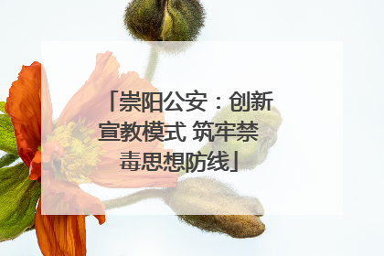 崇阳公安：创新宣教模式 筑牢禁毒思想防线