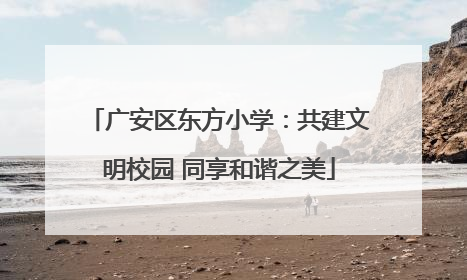 广安区东方小学：共建文明校园 同享和谐之美