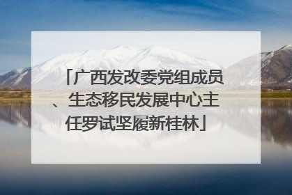 广西发改委党组成员、生态移民发展中心主任罗试坚履新桂林