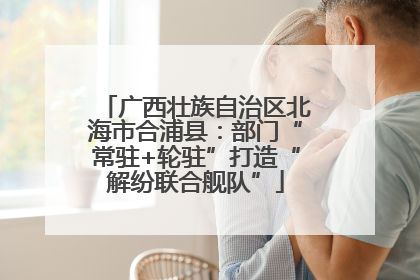 广西壮族自治区北海市合浦县：部门“常驻+轮驻”打造“解纷联合舰队”