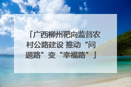 广西柳州靶向监督农村公路建设 推动“问题路”变“幸福路”