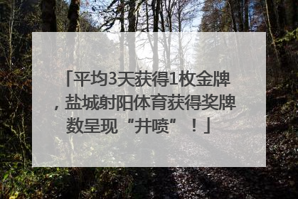 平均3天获得1枚金牌，盐城射阳体育获得奖牌数呈现“井喷”！