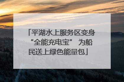 平湖水上服务区变身“全能充电宝” 为船民送上绿色能量包