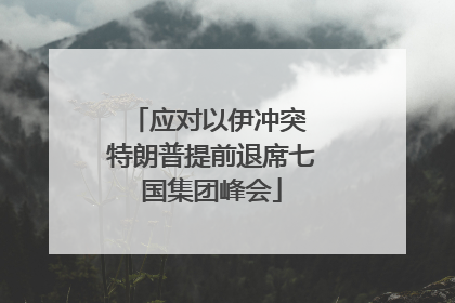 应对以伊冲突 特朗普提前退席七国集团峰会