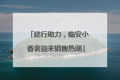 建行助力，临安小香薯迎来销售热潮