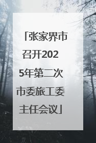 张家界市召开2025年第二次市委旅工委主任会议
