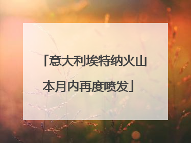 意大利埃特纳火山本月内再度喷发