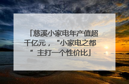 慈溪小家电年产值超千亿元，“小家电之都”主打一个性价比