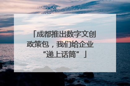 成都推出数字文创政策包，我们给企业“递上话筒”