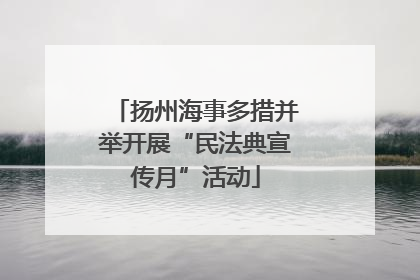 扬州海事多措并举开展“民法典宣传月”活动