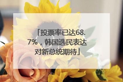 投票率已达68.7%，韩国选民表达对新总统期待