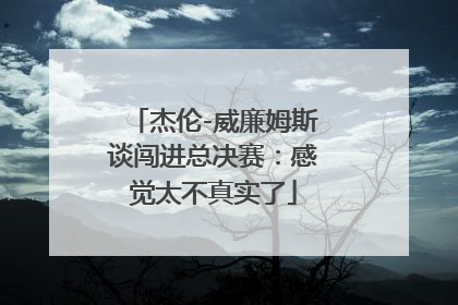 杰伦-威廉姆斯谈闯进总决赛：感觉太不真实了