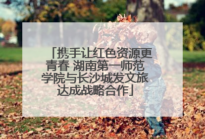 携手让红色资源更青春 湖南第一师范学院与长沙城发文旅达成战略合作