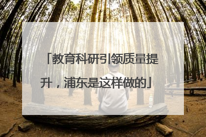 教育科研引领质量提升，浦东是这样做的