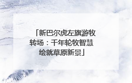新巴尔虎左旗游牧转场：千年轮牧智慧绘就草原新景